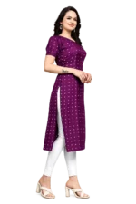Stylish Purple Dot Print Kurti for Women - Image 2