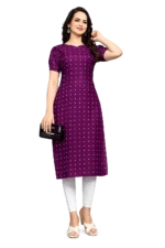 Stylish Purple Dot Print Kurti for Women - Image 3