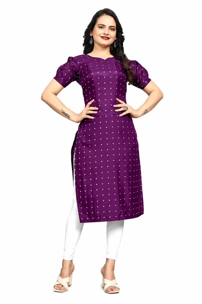 Stylish Purple Dot Print Kurti for Women